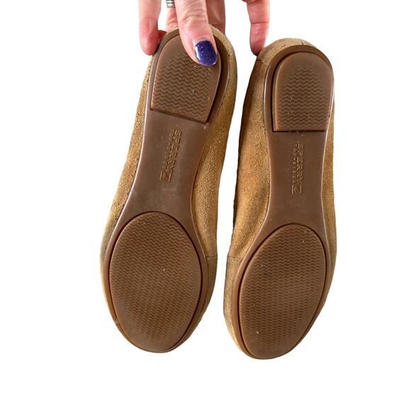 Sperry Top Sider Tan Suede Moccasins Loafers Flats Slip-on Women’s Size 7.5M - Picture 7 of 11